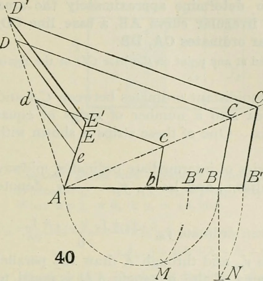 An illustration from Practical plane and solid geometry for advanced students, including graphic statics, adapted to the requirements of the South Kensington syllabus, 1899, leaf 58