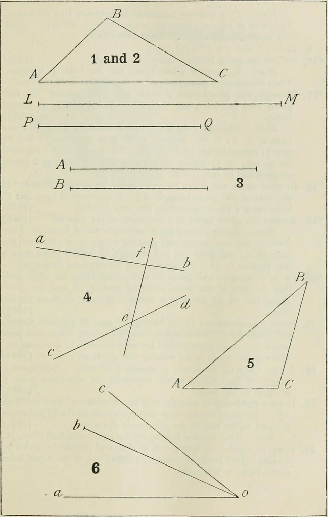 An illustration from Practical plane and solid geometry for advanced students, including graphic statics, adapted to the requirements of the South Kensington syllabus, 1899, leaf 62