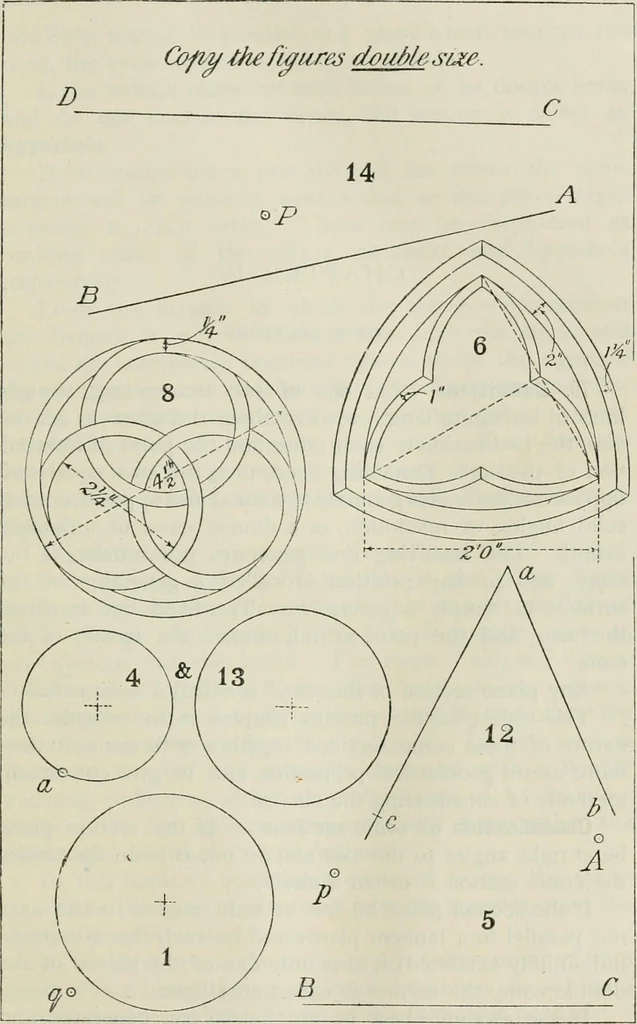 An illustration from Practical plane and solid geometry for advanced students, including graphic statics, adapted to the requirements of the South Kensington syllabus, 1899, leaf 84