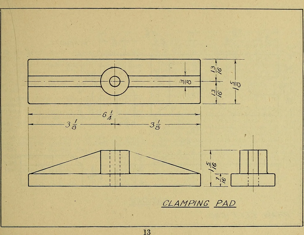 An illustration from Practical problems in mechanical drawing and blueprint reading, 1921, leaf 14