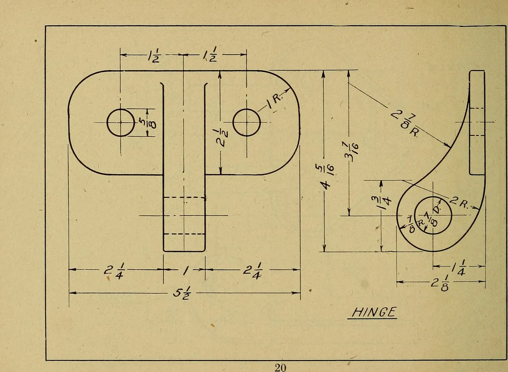 An illustration from Practical problems in mechanical drawing and blueprint reading, 1921, leaf 21