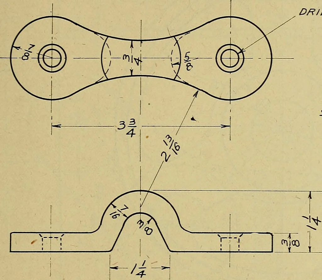 An illustration from Practical problems in mechanical drawing and blueprint reading, 1921, leaf 22
