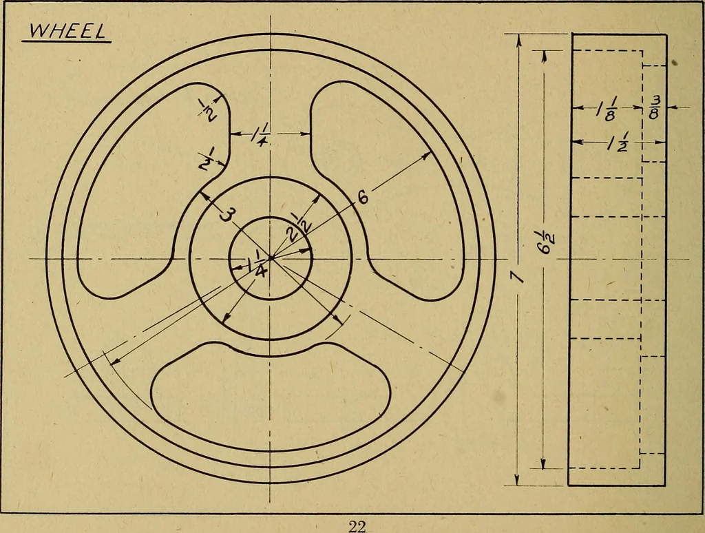An illustration from Practical problems in mechanical drawing and blueprint reading, 1921, leaf 23