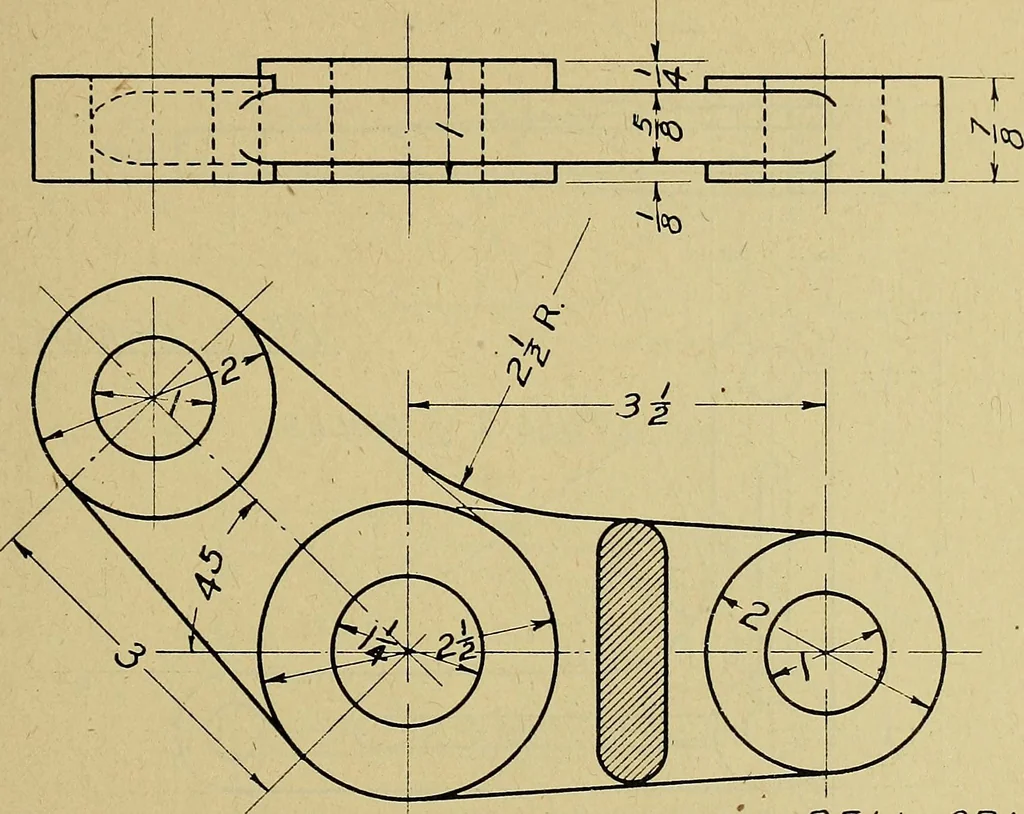 An illustration from Practical problems in mechanical drawing and blueprint reading, 1921, leaf 24