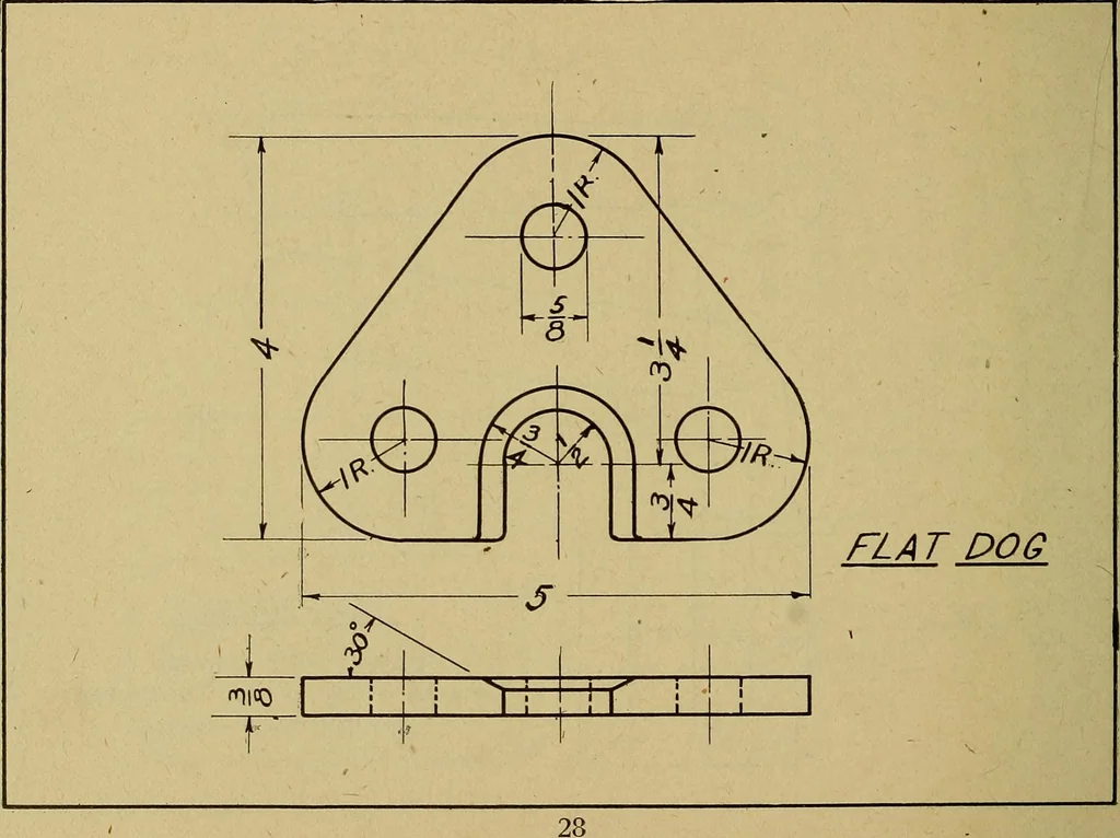 An illustration from Practical problems in mechanical drawing and blueprint reading, 1921, leaf 29