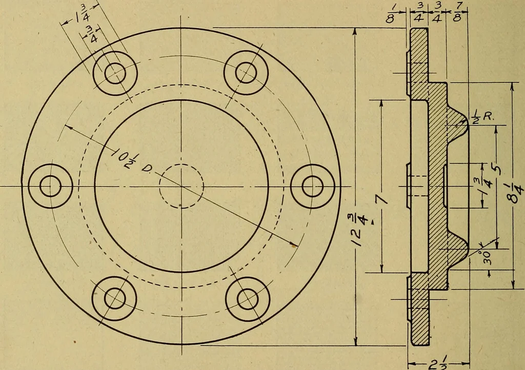 An illustration from Practical problems in mechanical drawing and blueprint reading, 1921, leaf 35