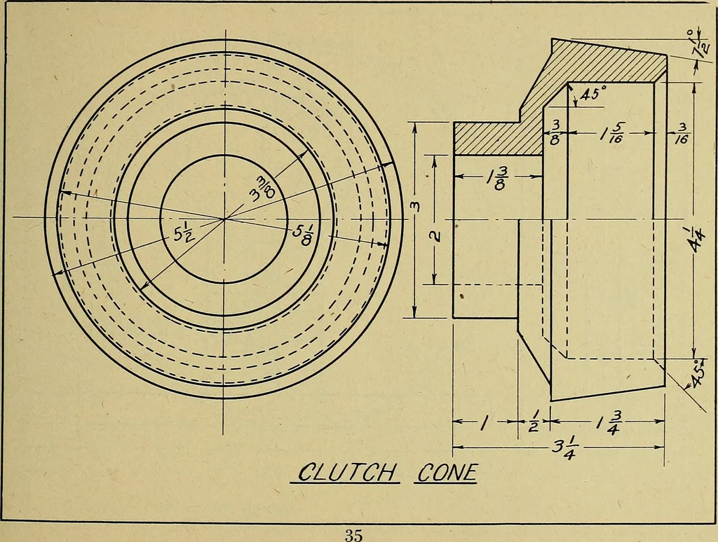 An illustration from Practical problems in mechanical drawing and blueprint reading, 1921, leaf 36