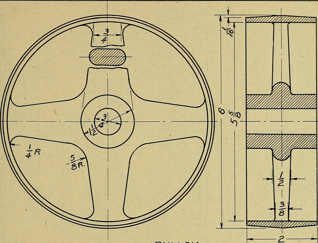 An illustration from Practical problems in mechanical drawing and blueprint reading, 1921, leaf 38