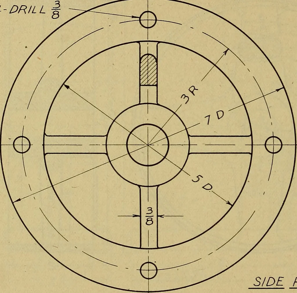 An illustration from Practical problems in mechanical drawing and blueprint reading, 1921, leaf 39