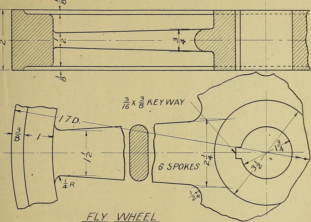 An illustration from Practical problems in mechanical drawing and blueprint reading, 1921, leaf 48