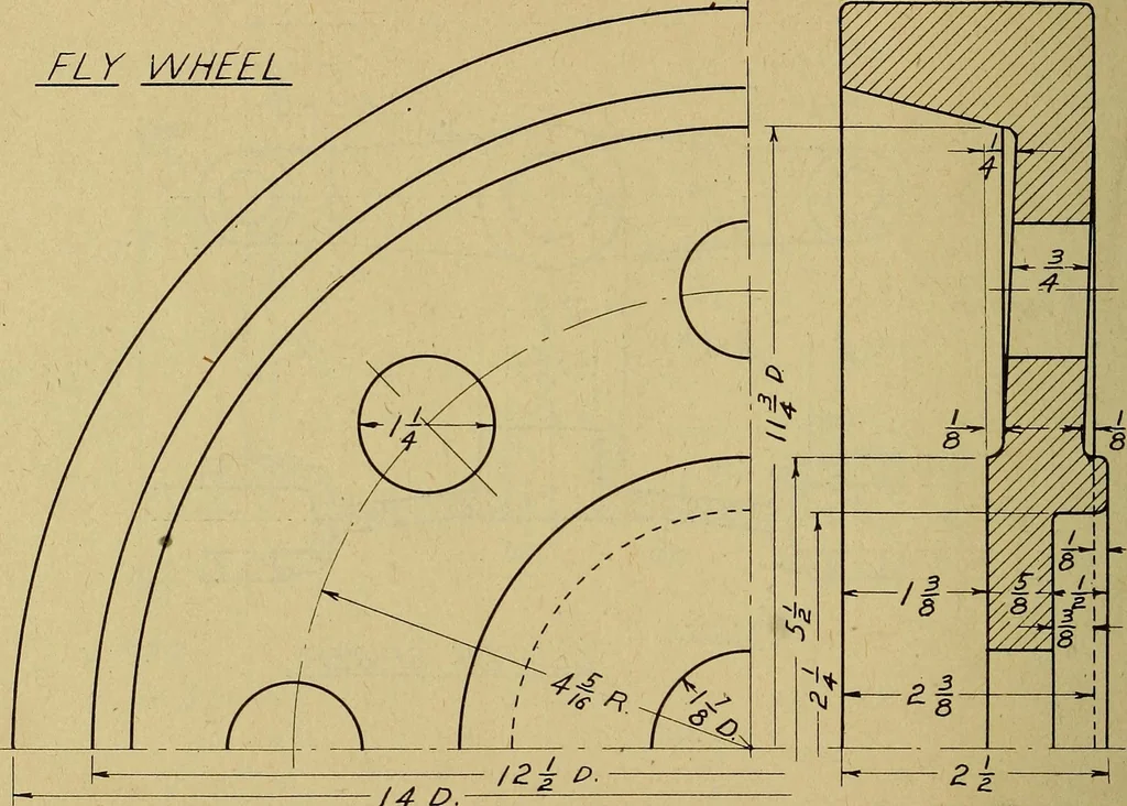 An illustration from Practical problems in mechanical drawing and blueprint reading, 1921, leaf 53