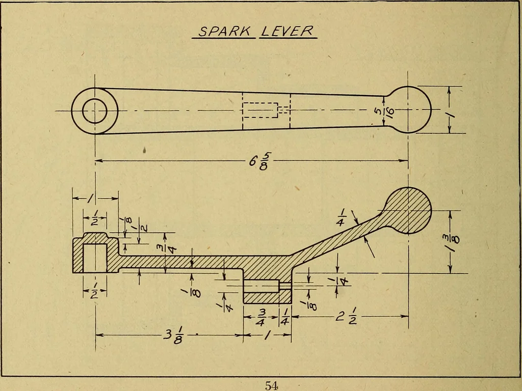 An illustration from Practical problems in mechanical drawing and blueprint reading, 1921, leaf 55