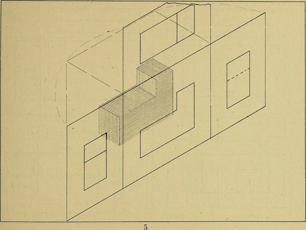 An illustration from Practical problems in mechanical drawing and blueprint reading, 1921, leaf 6