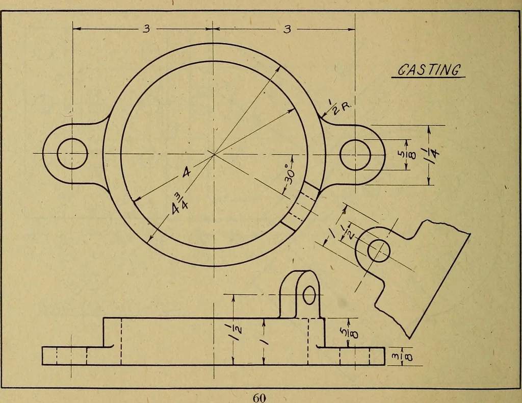 An illustration from Practical problems in mechanical drawing and blueprint reading, 1921, leaf 61