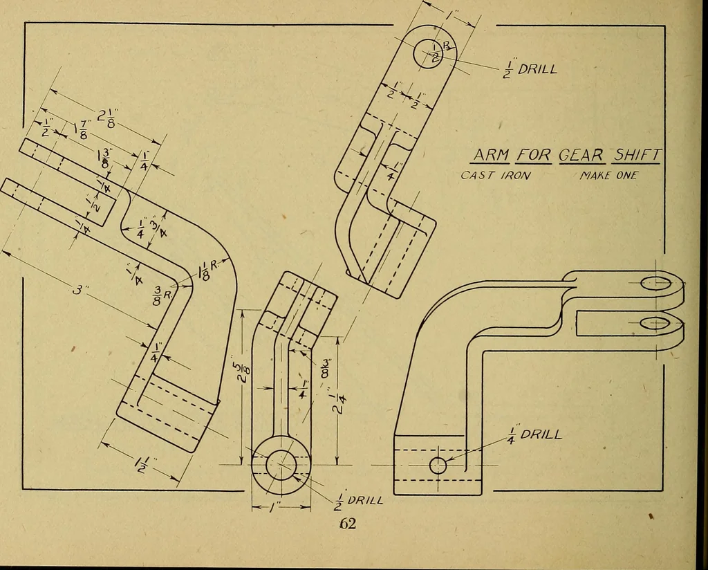 An illustration from Practical problems in mechanical drawing and blueprint reading, 1921, leaf 63