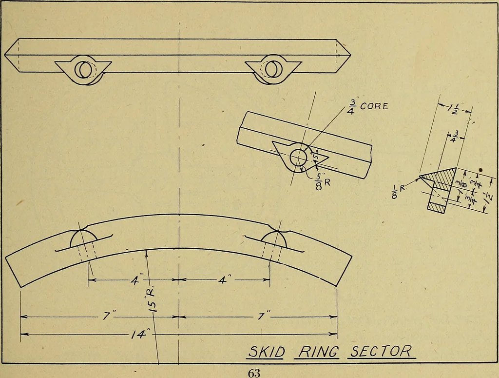 An illustration from Practical problems in mechanical drawing and blueprint reading, 1921, leaf 64