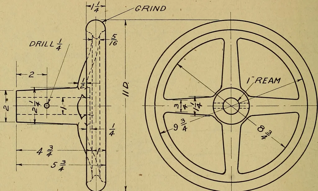 An illustration from Practical problems in mechanical drawing and blueprint reading, 1921, leaf 65