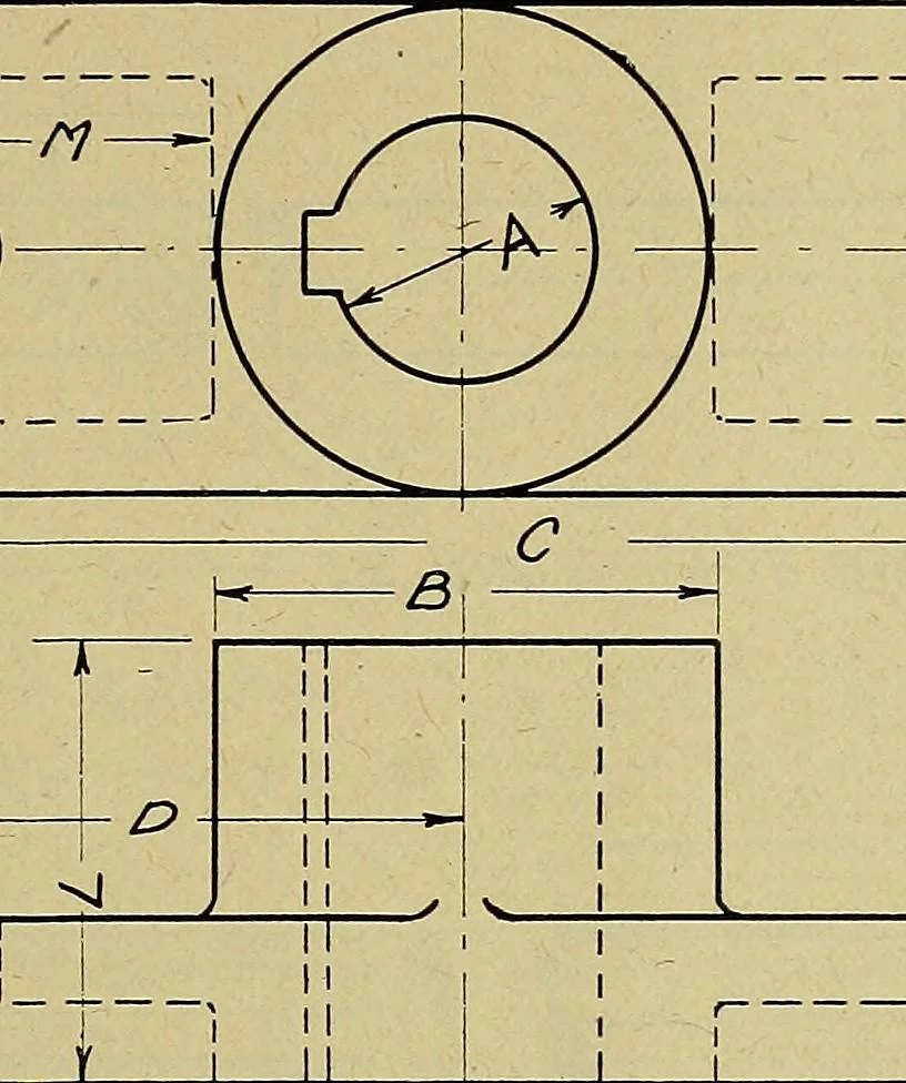 An illustration from Practical problems in mechanical drawing and blueprint reading, 1921, leaf 70