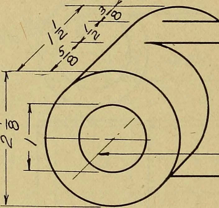 An illustration from Practical problems in mechanical drawing and blueprint reading, 1921, leaf 77