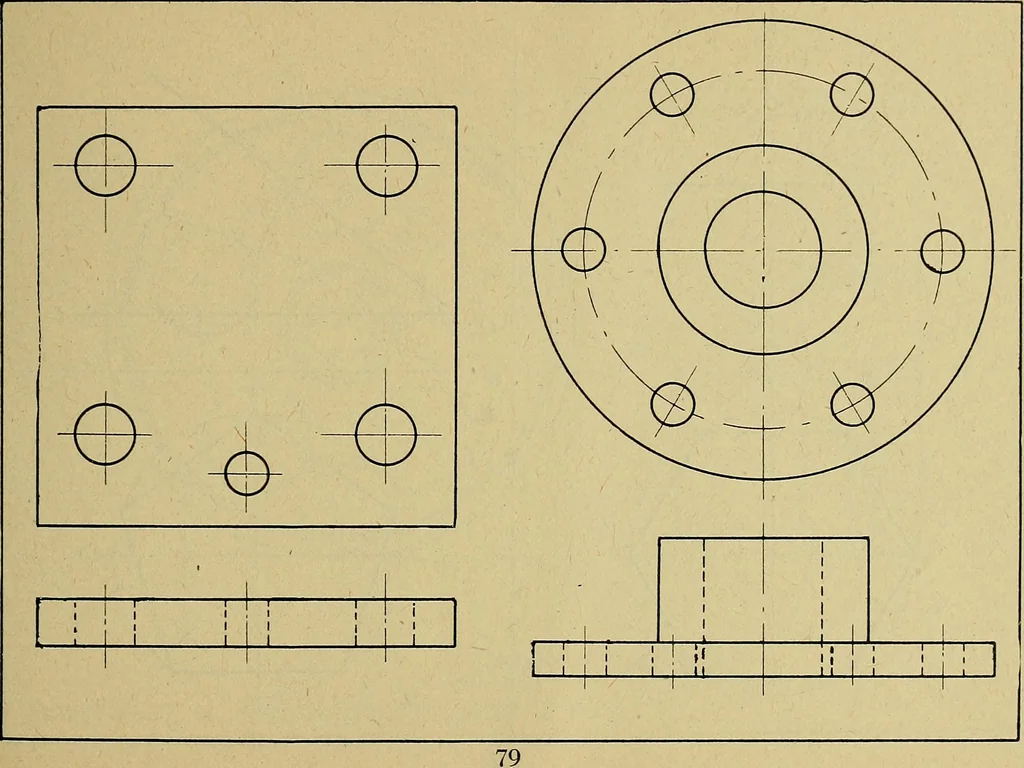 An illustration from Practical problems in mechanical drawing and blueprint reading, 1921, leaf 80