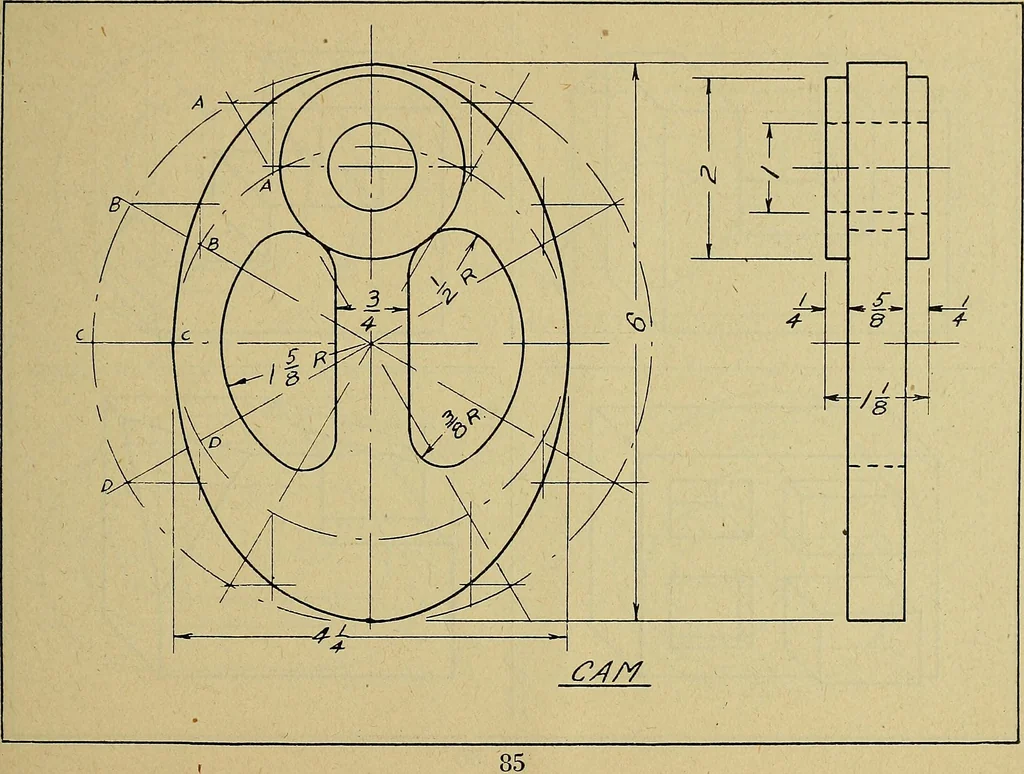An illustration from Practical problems in mechanical drawing and blueprint reading, 1921, leaf 86