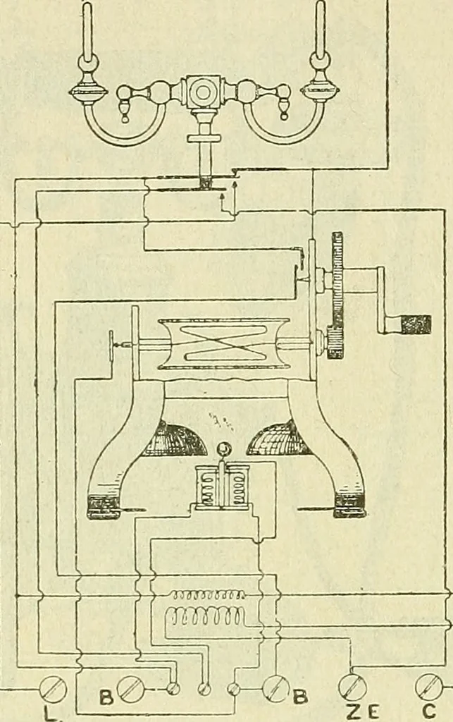 An illustration from The practical telephone handbook and guide to the telephonic exchange, 1906, leaf 137