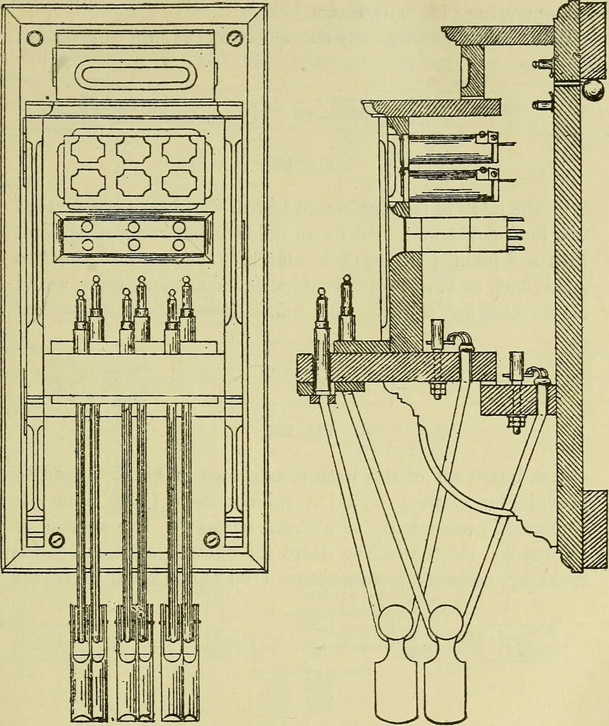 An illustration from The practical telephone handbook and guide to the telephonic exchange, 1906, leaf 198