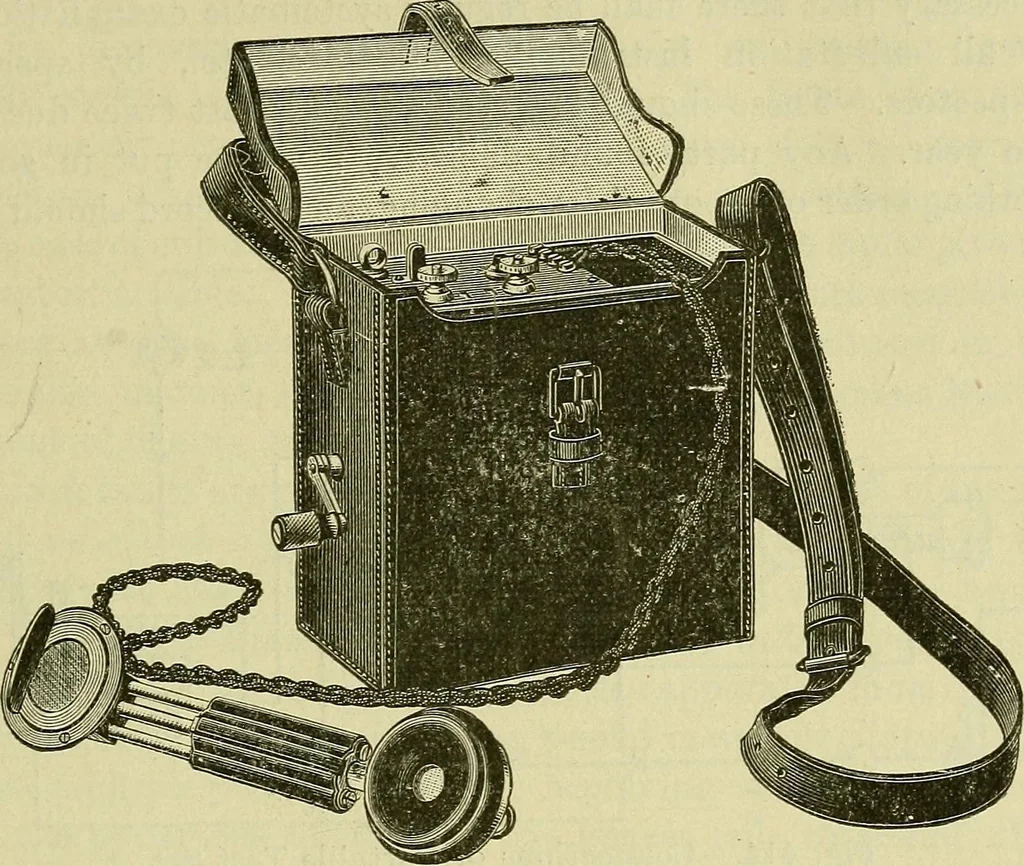 An illustration from The practical telephone handbook and guide to the telephonic exchange, 1906, leaf 466