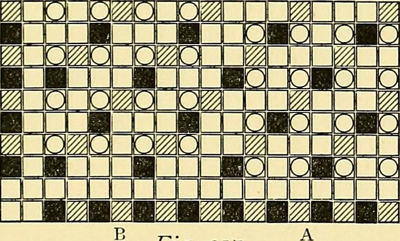 An illustration from A practical treatise on weaving and designing of textile fabrics : with chapters on the principles of construction of the loom, calculations and colour, 1879, leaf 228