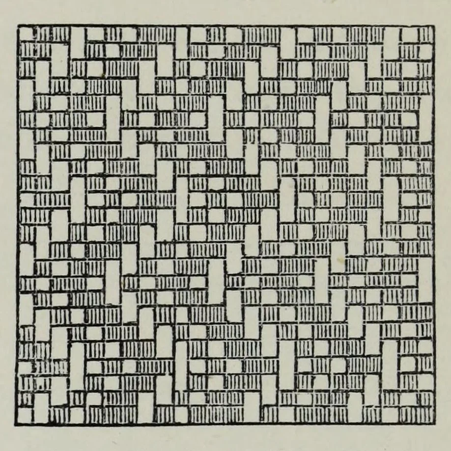 An illustration from A practical treatise on the construction of the power-loom and the art of weaving : all descriptions of texture produced by leaves of heddles : illustrated with diagrams, with calculations and instructions for the production of cotton, woollen, linen, and jute fabrics : intended as a textbook for those engaged in the trade, 1883, leaf 126
