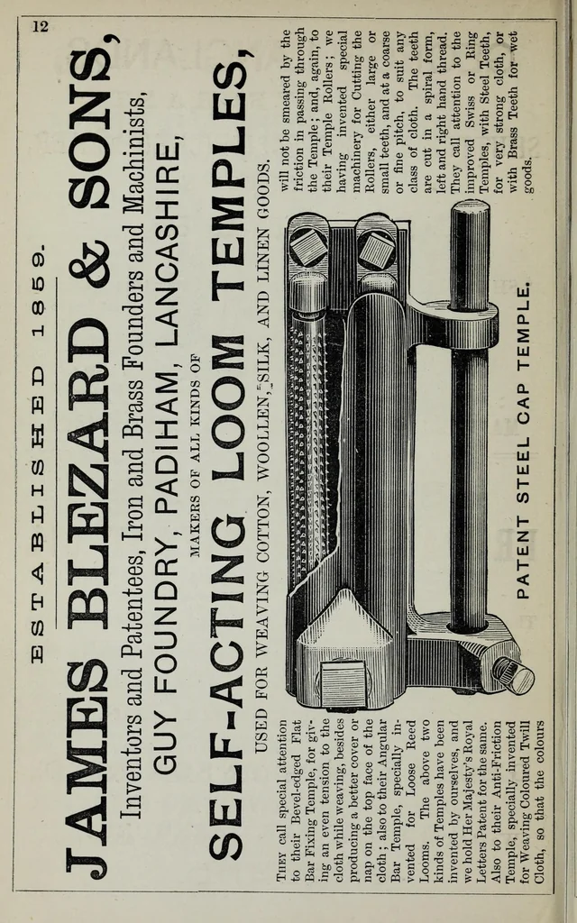 An illustration from A practical treatise on the construction of the power-loom and the art of weaving : all descriptions of texture produced by leaves of heddles : illustrated with diagrams, with calculations and instructions for the production of cotton, woollen, linen, and jute fabrics : intended as a textbook for those engaged in the trade, 1883, leaf 148