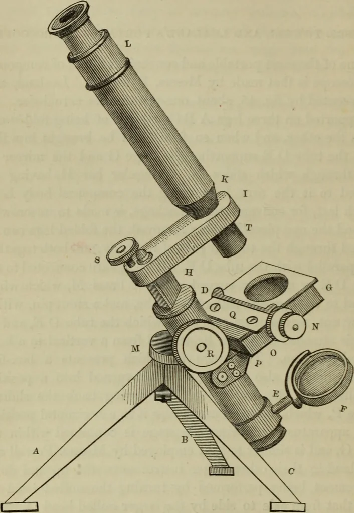 An illustration from A practical treatise on the use of the microscope, including the different methods of preparing and examining animal, vegetable, and mineral structures, 1848, leaf 115
