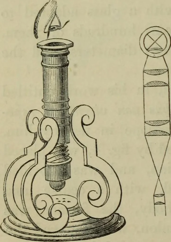 An illustration from A practical treatise on the use of the microscope, including the different methods of preparing and examining animal, vegetable, and mineral structures, 1848, leaf 43