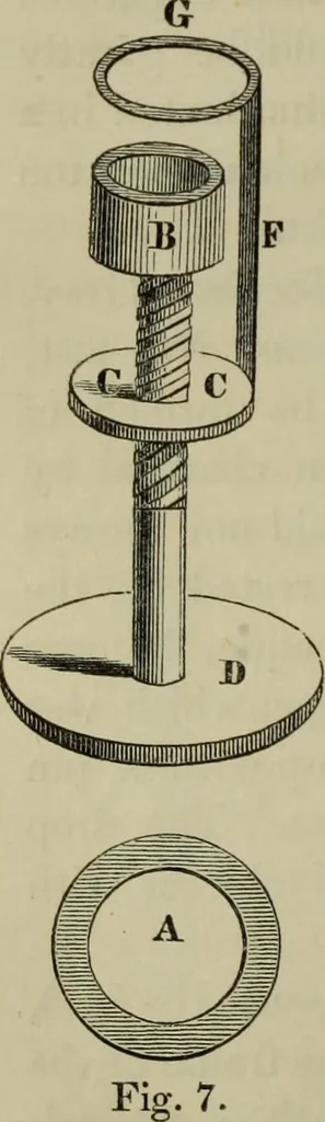 An illustration from A practical treatise on the use of the microscope, including the different methods of preparing and examining animal, vegetable, and mineral structures, 1848, leaf 45