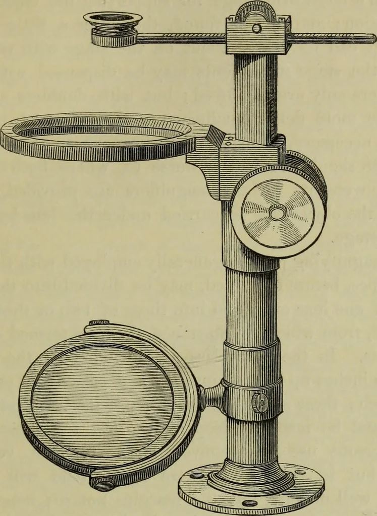 An illustration from A practical treatise on the use of the microscope, including the different methods of preparing and examining animal, vegetable, and mineral structures, 1848, leaf 98