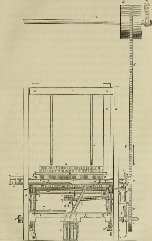 An illustration from A practical treatise on weaving by hand and power looms; intended as a text book for manufacturers by hand and power looms, and power loom engineers .., 1846, leaf 116