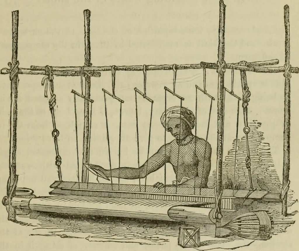 An illustration from A practical treatise on weaving by hand and power looms; intended as a text book for manufacturers by hand and power looms, and power loom engineers .., 1846, leaf 34