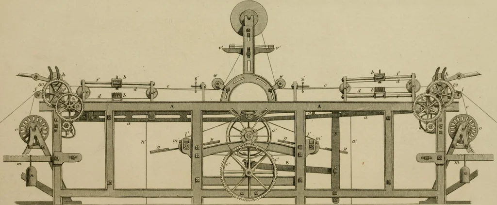 An illustration from A practical treatise on weaving by hand and power looms; intended as a text book for manufacturers by hand and power looms, and power loom engineers .., 1846, leaf 378