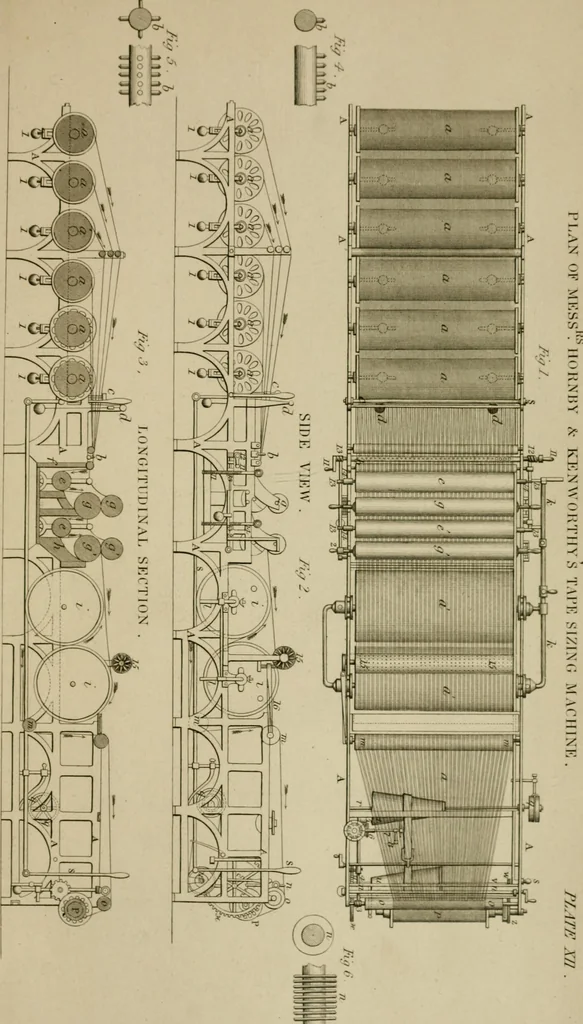 An illustration from A practical treatise on weaving by hand and power looms; intended as a text book for manufacturers by hand and power looms, and power loom engineers .., 1846, leaf 392