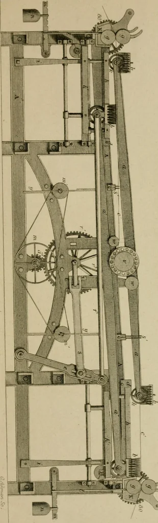 An illustration from A practical treatise on weaving by hand and power looms; intended as a text book for manufacturers by hand and power looms, and power loom engineers .., 1846, leaf 402