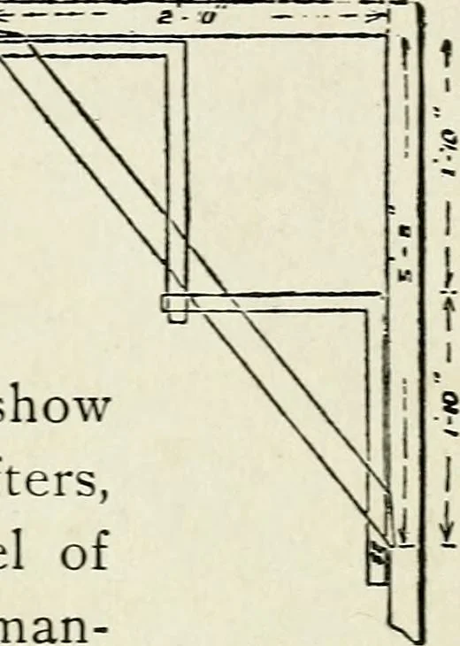 An illustration from A practical treatise on the steel square and its application to everyday use : being an exhaustive collection of steel square problems and solutions, "old and new", with many original and useful additions, forming a complete encyclopedia of steel square knowledge, together with a brief history of the square, and description of tables, keys and other aids and attachments, 1903, leaf 116