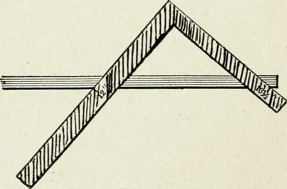 An illustration from A practical treatise on the steel square and its application to everyday use : being an exhaustive collection of steel square problems and solutions, "old and new", with many original and useful additions, forming a complete encyclopedia of steel square knowledge, together with a brief history of the square, and description of tables, keys and other aids and attachments, 1903, leaf 173