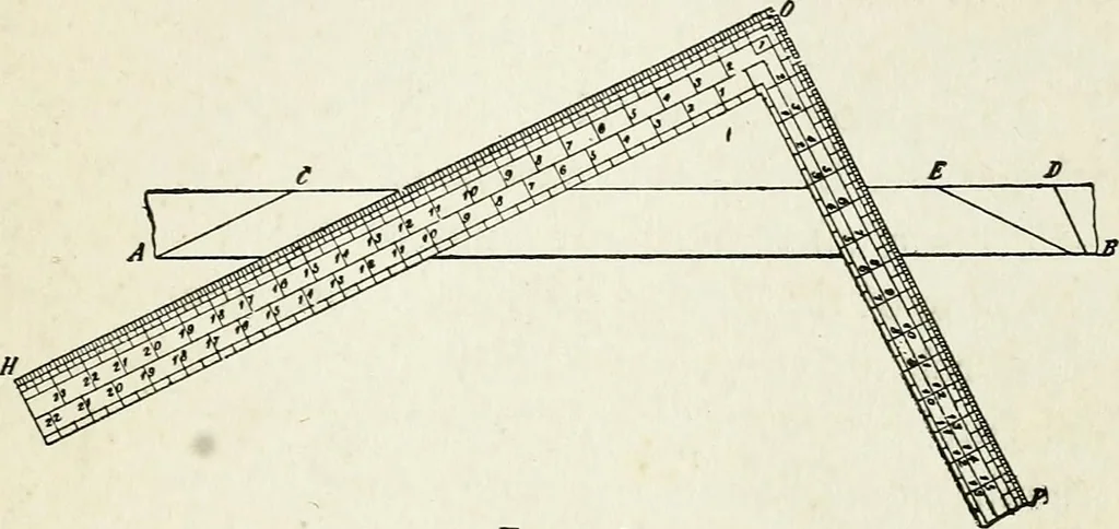 An illustration from A practical treatise on the steel square and its application to everyday use : being an exhaustive collection of steel square problems and solutions, "old and new", with many original and useful additions, forming a complete encyclopedia of steel square knowledge, together with a brief history of the square, and description of tables, keys and other aids and attachments, 1903, leaf 190