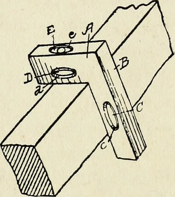 An illustration from A practical treatise on the steel square and its application to everyday use : being an exhaustive collection of steel square problems and solutions, "old and new", with many original and useful additions, forming a complete encyclopedia of steel square knowledge, together with a brief history of the square, and description of tables, keys and other aids and attachments, 1903, leaf 22
