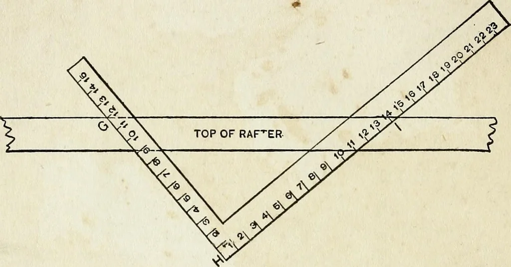 An illustration from A practical treatise on the steel square and its application to everyday use : being an exhaustive collection of steel square problems and solutions, "old and new", with many original and useful additions, forming a complete encyclopedia of steel square knowledge, together with a brief history of the square, and description of tables, keys and other aids and attachments, 1903, leaf 227