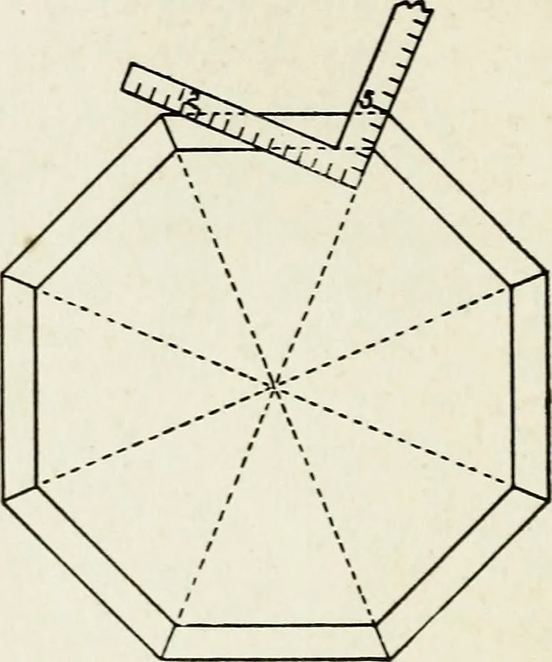 An illustration from A practical treatise on the steel square and its application to everyday use : being an exhaustive collection of steel square problems and solutions, "old and new", with many original and useful additions, forming a complete encyclopedia of steel square knowledge, together with a brief history of the square, and description of tables, keys and other aids and attachments, 1903, leaf 233