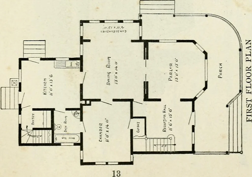 An illustration from A practical treatise on the steel square and its application to everyday use : being an exhaustive collection of steel square problems and solutions, "old and new", with many original and useful additions, forming a complete encyclopedia of steel square knowledge, together with a brief history of the square, and description of tables, keys and other aids and attachments, 1903, leaf 258