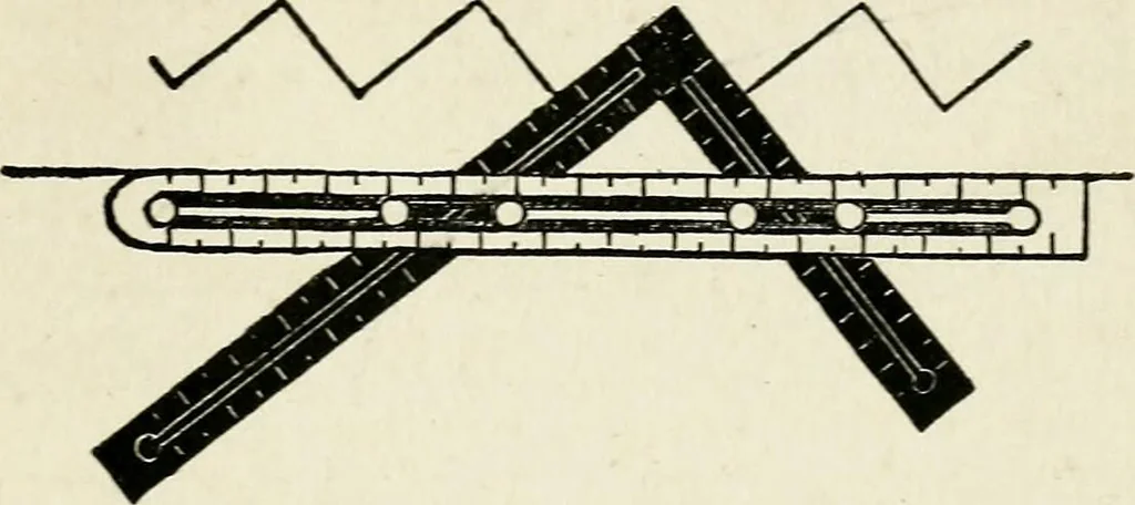 An illustration from A practical treatise on the steel square and its application to everyday use : being an exhaustive collection of steel square problems and solutions, "old and new", with many original and useful additions, forming a complete encyclopedia of steel square knowledge, together with a brief history of the square, and description of tables, keys and other aids and attachments, 1903, leaf 46