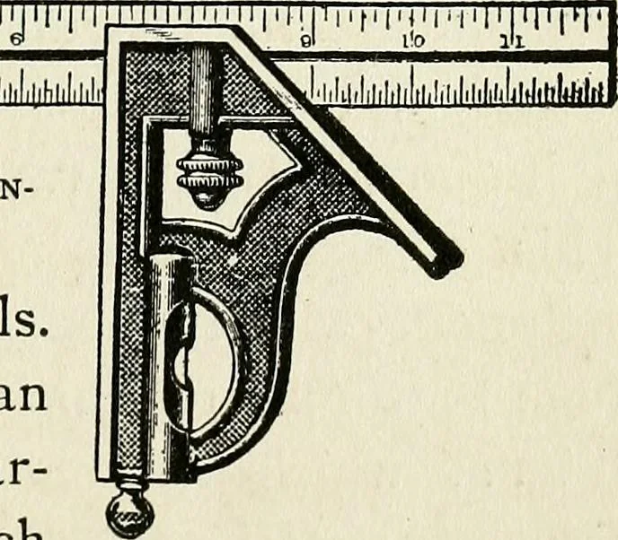 An illustration from A practical treatise on the steel square and its application to everyday use : being an exhaustive collection of steel square problems and solutions, "old and new", with many original and useful additions, forming a complete encyclopedia of steel square knowledge, together with a brief history of the square, and description of tables, keys and other aids and attachments, 1903, leaf 50