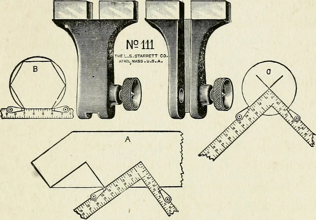 An illustration from A practical treatise on the steel square and its application to everyday use : being an exhaustive collection of steel square problems and solutions, "old and new", with many original and useful additions, forming a complete encyclopedia of steel square knowledge, together with a brief history of the square, and description of tables, keys and other aids and attachments, 1903, leaf 52
